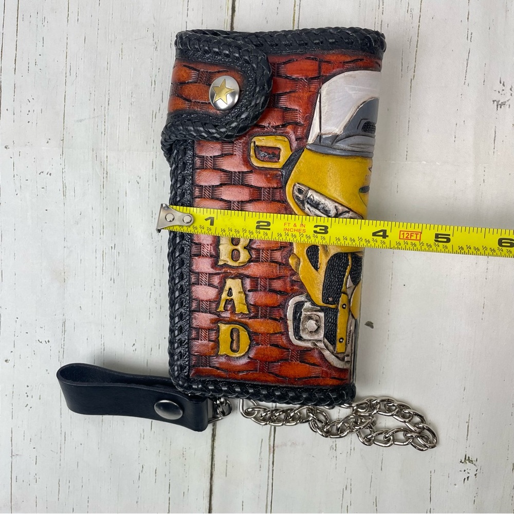 Genuine Leather Custom Biker Wallet - Picture 8 of 14